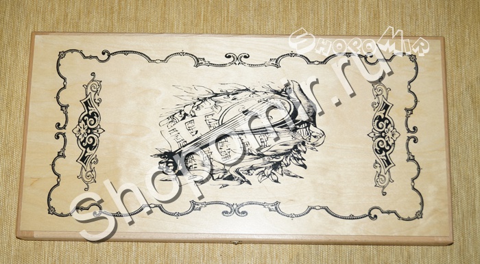 Нарды шелкография "Средние-белые"